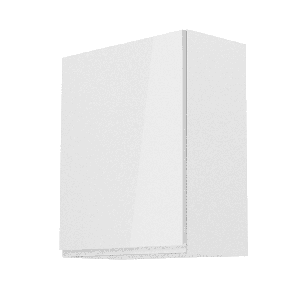 KONDELA 608/5000Horní skrinka, biela / biely extra vysoký lesk, ľavá, AURORA G601F